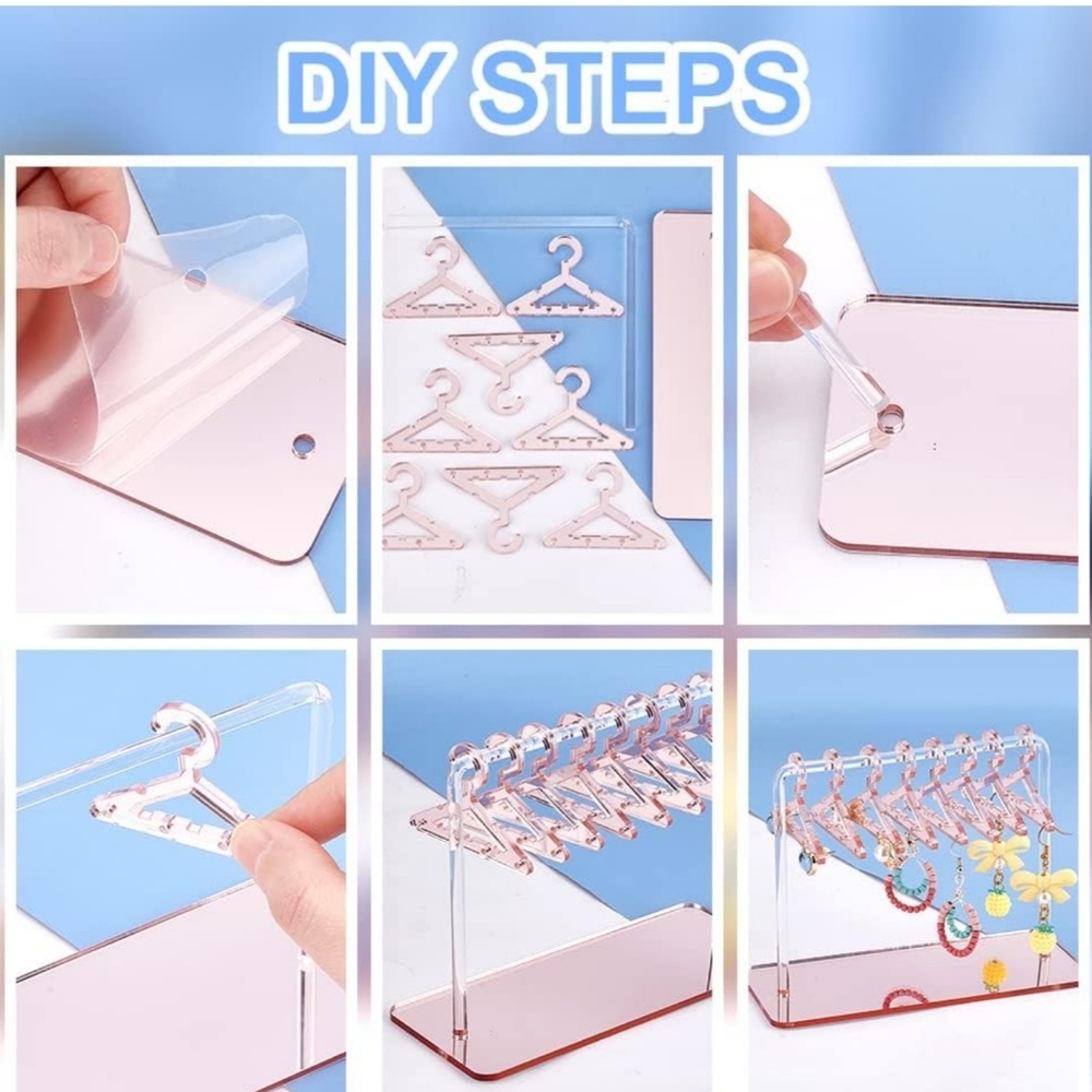 - Acrylic Creative Earring Display Stand - Pink - Picture 14 of 14